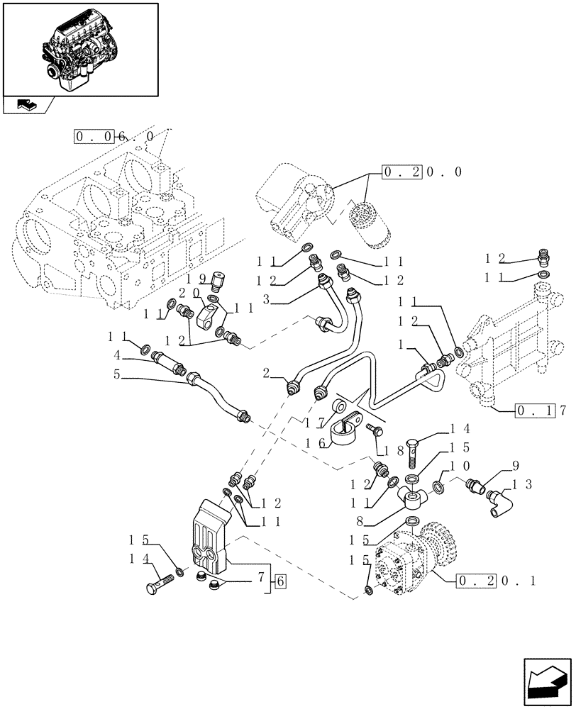 Схема запчастей Case F3BE0684J E902 - (0.20.3) - FUEL LINES & RELATED PARTS (504146544-504057137-504078280-504057152/83-504055384-504195033) 