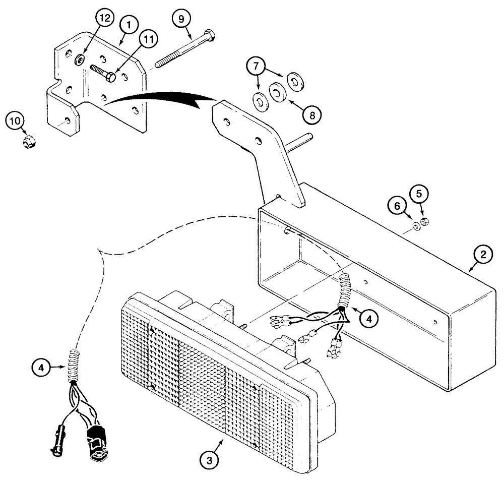 Схема запчастей Case 721C - (04-28) - MOUNTING - LAMPS, REAR COMBINATION (04) - ELECTRICAL SYSTEMS