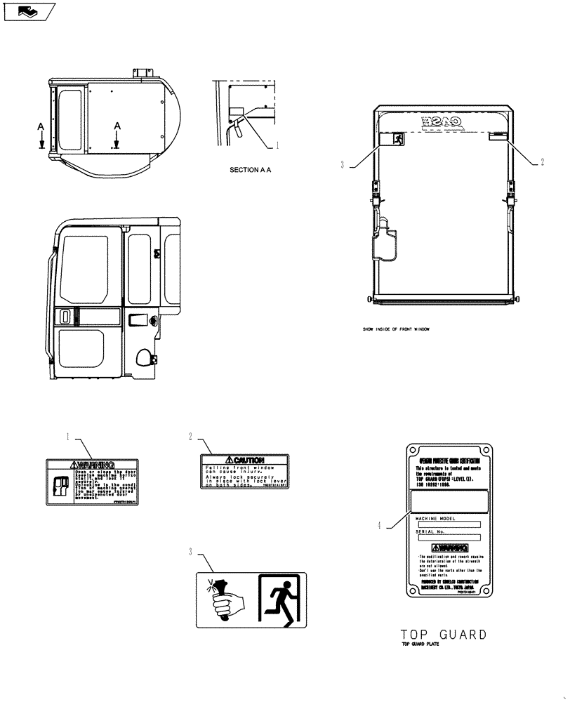 Схема запчастей Case CX27B ASN - (90.108.11) - NAME PLATE INSTALL (CAB) (90) - PLATFORM, CAB, BODYWORK AND DECALS