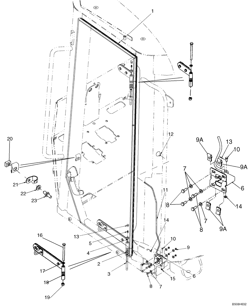 Схема запчастей Case 921E - (09-62) - CAB - DOOR MOUNTING (09) - CHASSIS