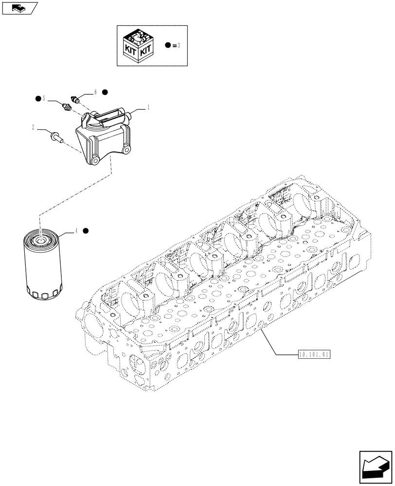 Схема запчастей Case F3DFA613A E001 - (10.206.01) - FUEL FILTER & RELATED PARTS (504386895) (10) - ENGINE