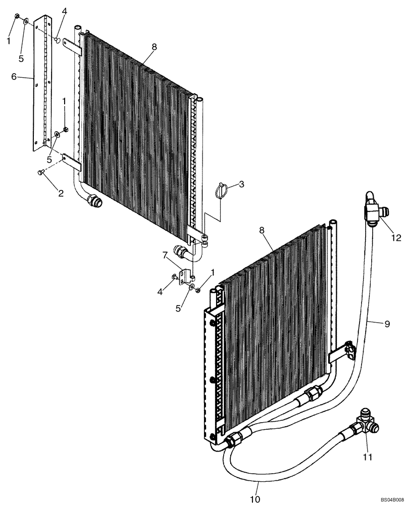 Схема запчастей Case 435 - (06-03) - OIL COOLER - MOUNTING (HIGH FLOW) (06) - POWER TRAIN