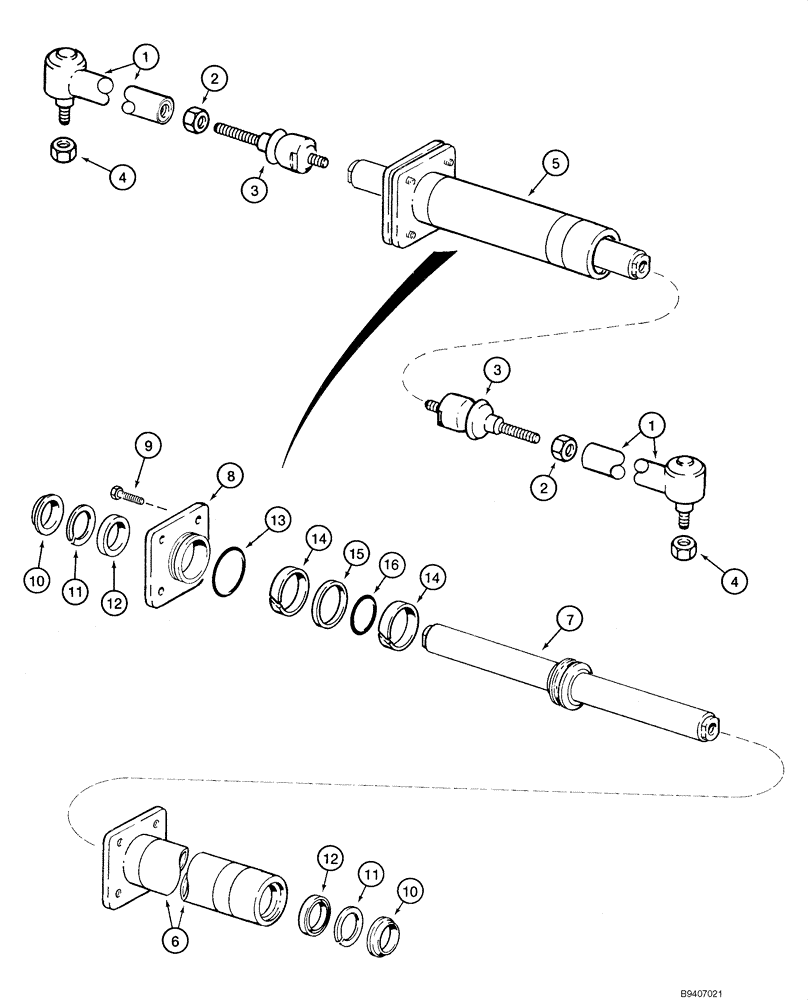 Схема запчастей Case 580SM - (06-04) - AXLE, FRONT DRIVE - CYLINDER, STEERING (06) - POWER TRAIN