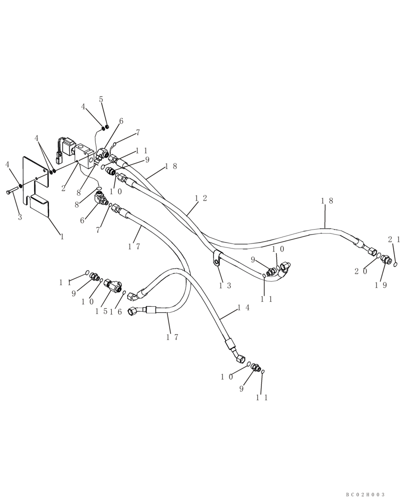 Схема запчастей Case 850K - (07-02) - BRAKE LINES (07) - BRAKES