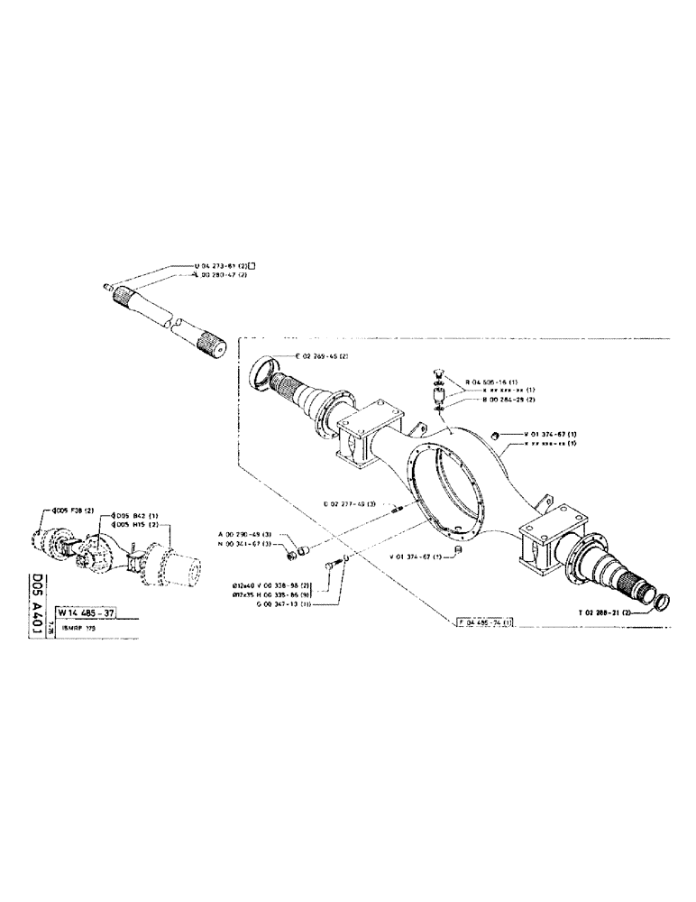 Схема запчастей Case 75P - (053) - REAR AXLE (04) - UNDERCARRIAGE