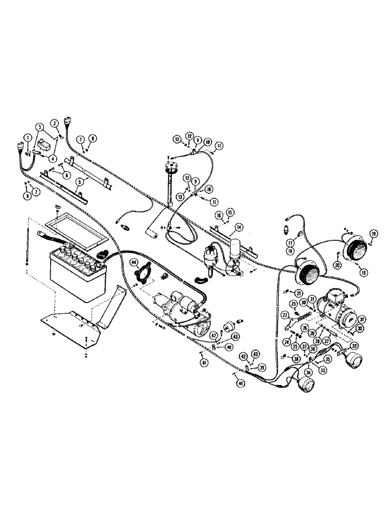 Схема запчастей Case W8B - (066) - ELECTRICAL SYSTEM HARDWARE, GAS ENGINE (06) - ELECTRICAL SYSTEMS