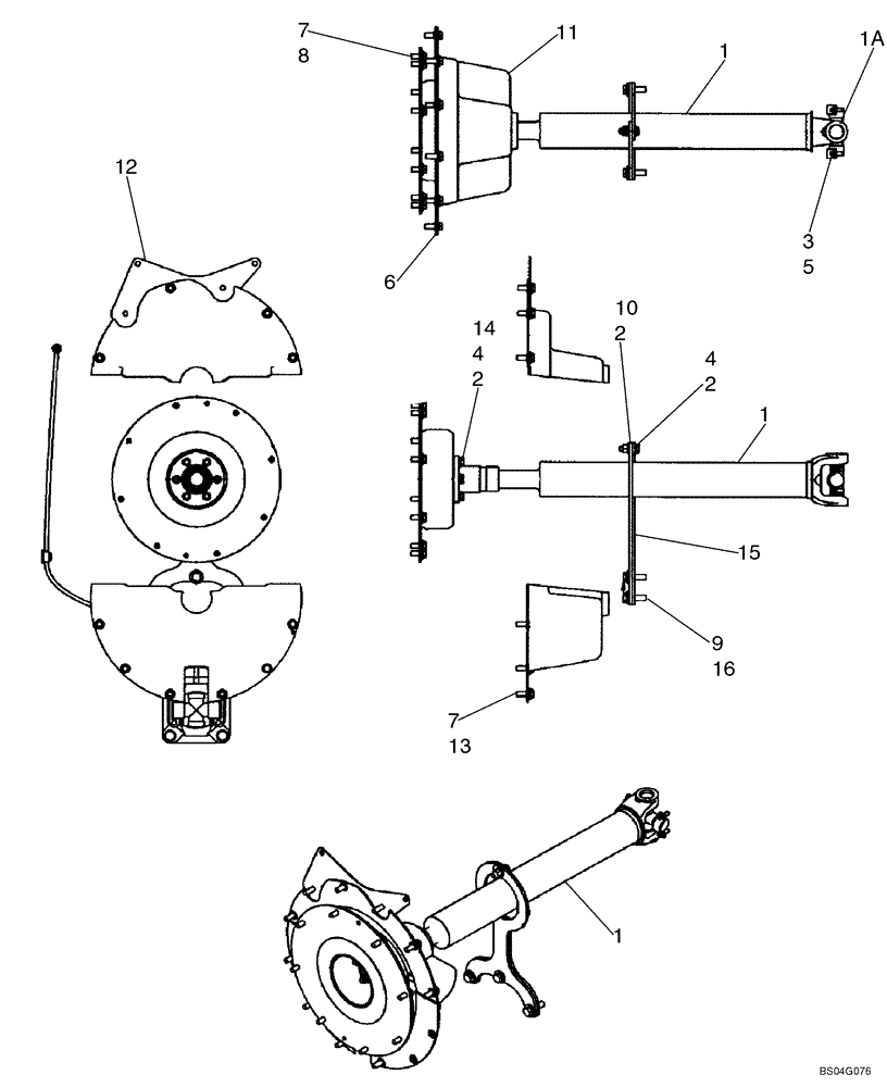 Схема запчастей Case 621D - (06-25) - DRIVE SHAFT - ENGINE (06) - POWER TRAIN