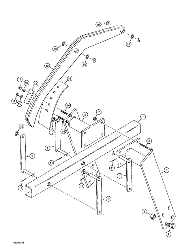 Схема запчастей Case 860 - (9-078) - CRUMBER, DIGGING CHAIN GUARD AND MOUNTING (09) - CHASSIS/ATTACHMENTS