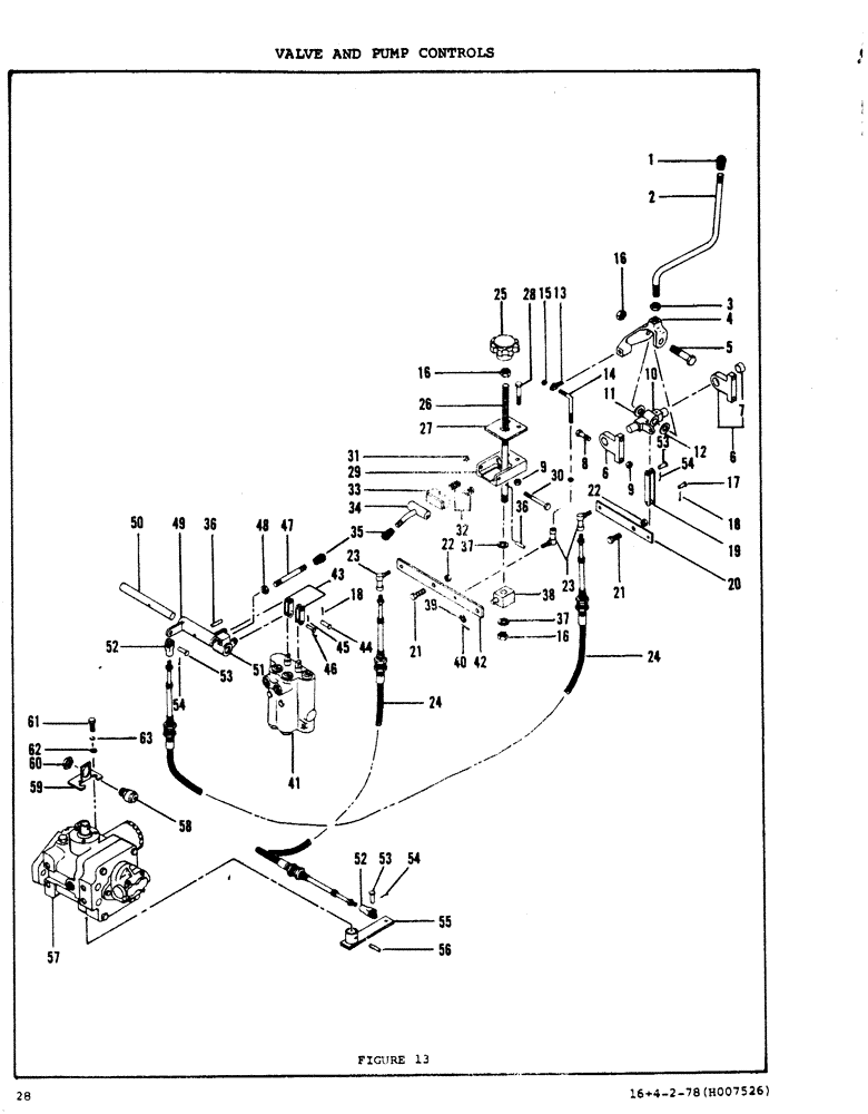 Схема запчастей Case DAVIS - (28) - VALVE AND PUMP CONTROLS 