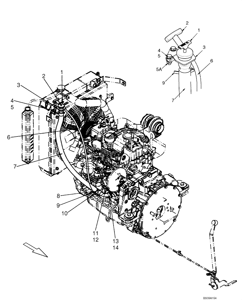 Схема запчастей Case 440CT - (02-22) - OIL FILL - ENGINE (02) - ENGINE