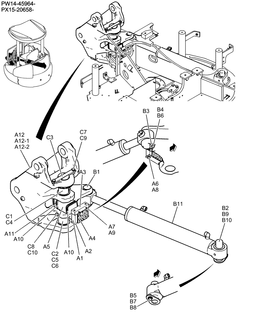 Схема запчастей Case CX36B - (013-60[1]) - BRACKET ASSEMBLY, SWING (NIBBLER & BREAKER) (05) - SUPERSTRUCTURE