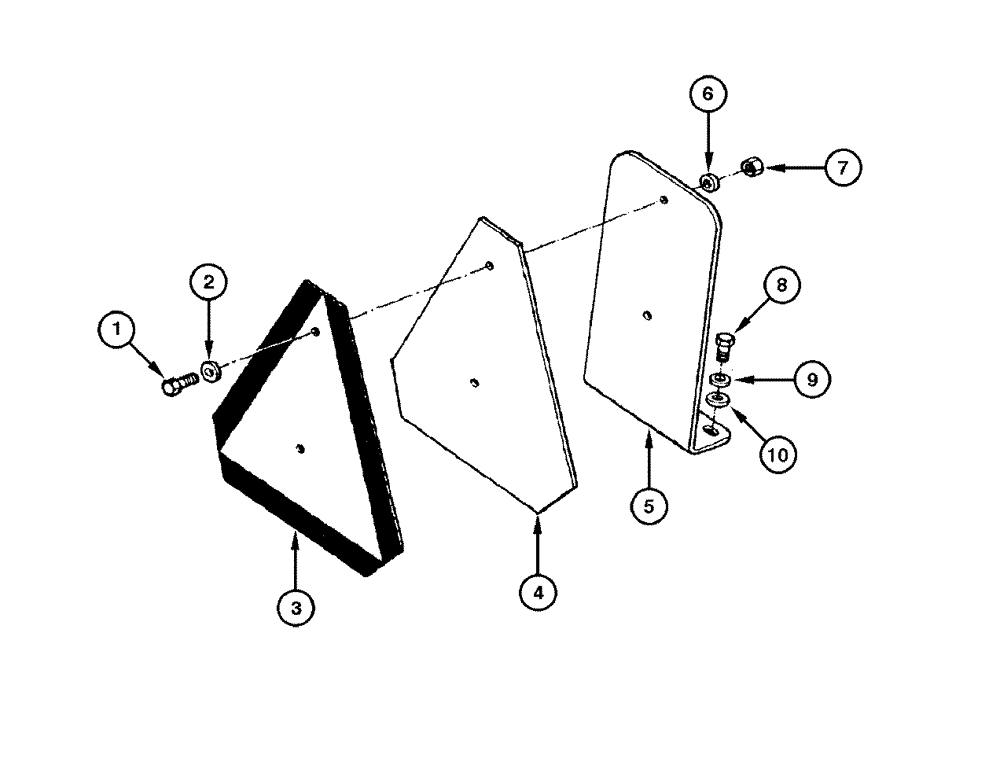 Схема запчастей Case 865 DHP - (9-106) - SAFETY TRIANGLE SIGN ASSEMBLY (OPTIONAL) (09) - CHASSIS