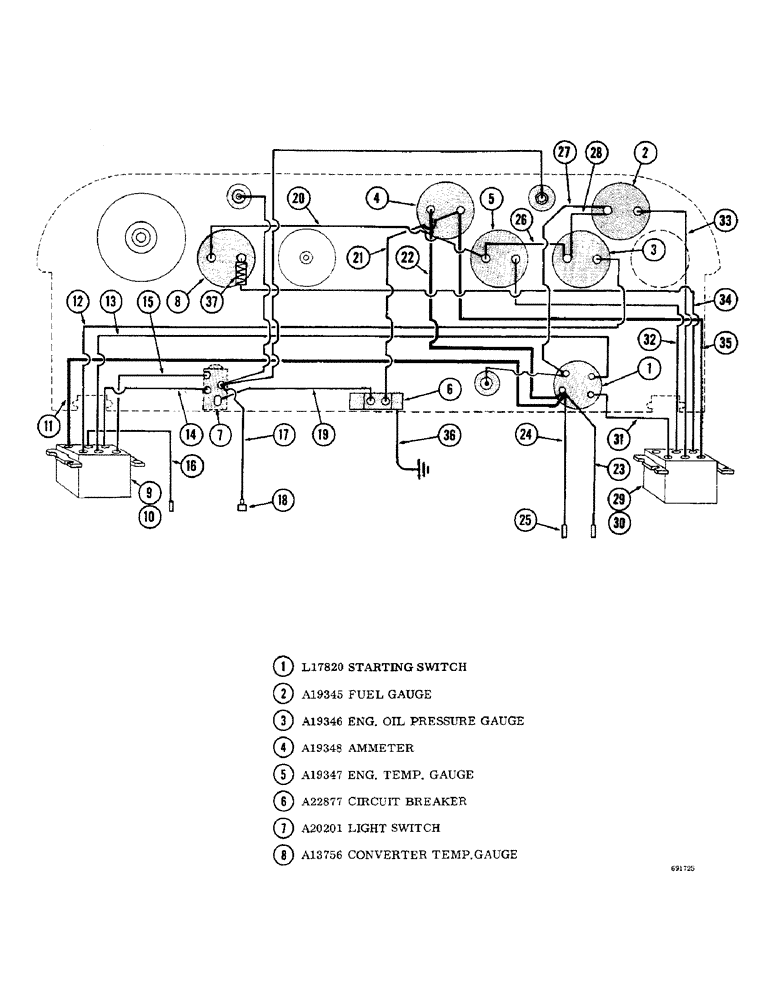 Схема запчастей Case W10B - (080) - INSTRUMENT PANEL, GAS ENGINE, USED WITH GENERATOR ELECTRICAL SYSTEM (04) - ELECTRICAL SYSTEMS