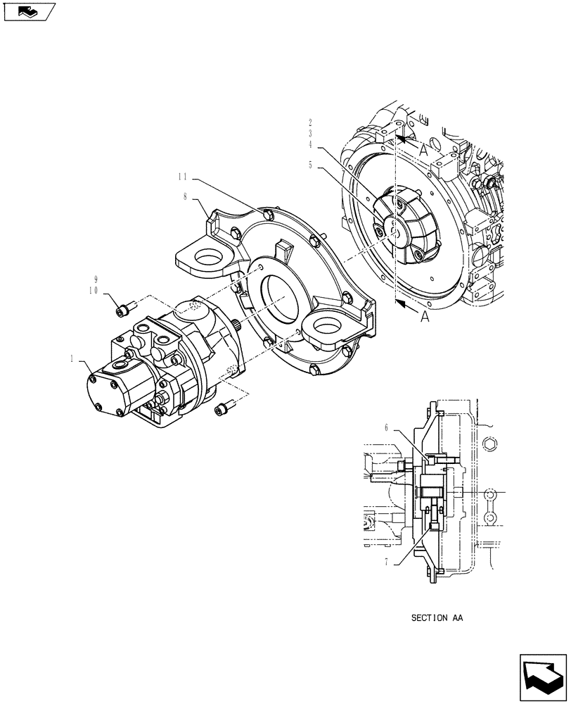 Схема запчастей Case CX55BMSR - (01-015[01]) - POWER TAKE-OFF ASSY (CANOPY) (35) - HYDRAULIC SYSTEMS