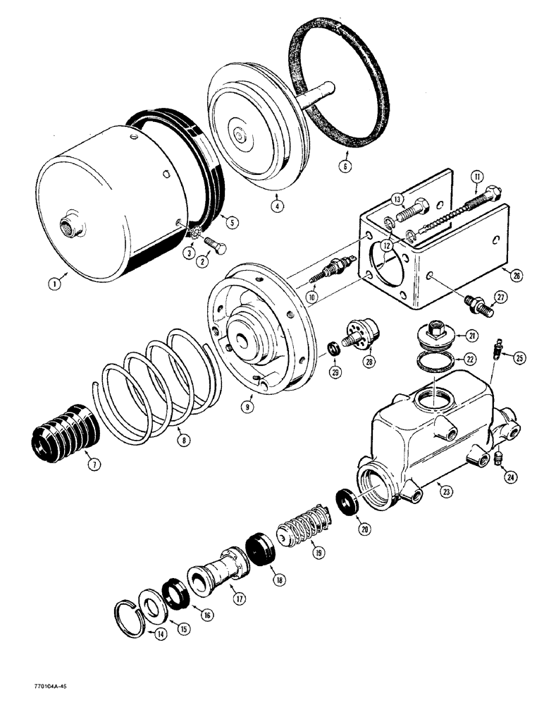 Схема запчастей Case W36 - (7-374) - L76309 BRAKE ACTUATOR, USED BEFORE TRACTOR SN 9135098 (07) - BRAKES