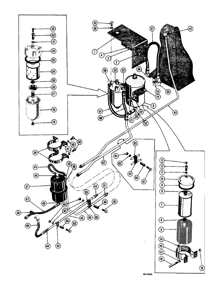 Схема запчастей Case 1000 - (052) - FUEL LINES AND FILTERS (02) - FUEL SYSTEM