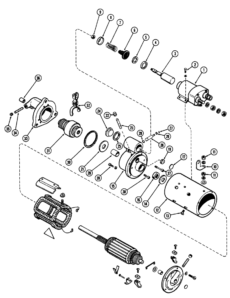 Схема запчастей Case W8B - (059C) - A15485 STARTER, (401) DIESEL ENGINE (06) - ELECTRICAL SYSTEMS