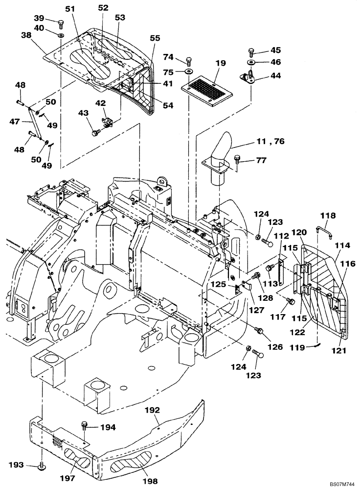 Схема запчастей Case CX75SR - (09-14) - HOOD, ENGINE - ACCESS DOOR (09) - CHASSIS/ATTACHMENTS