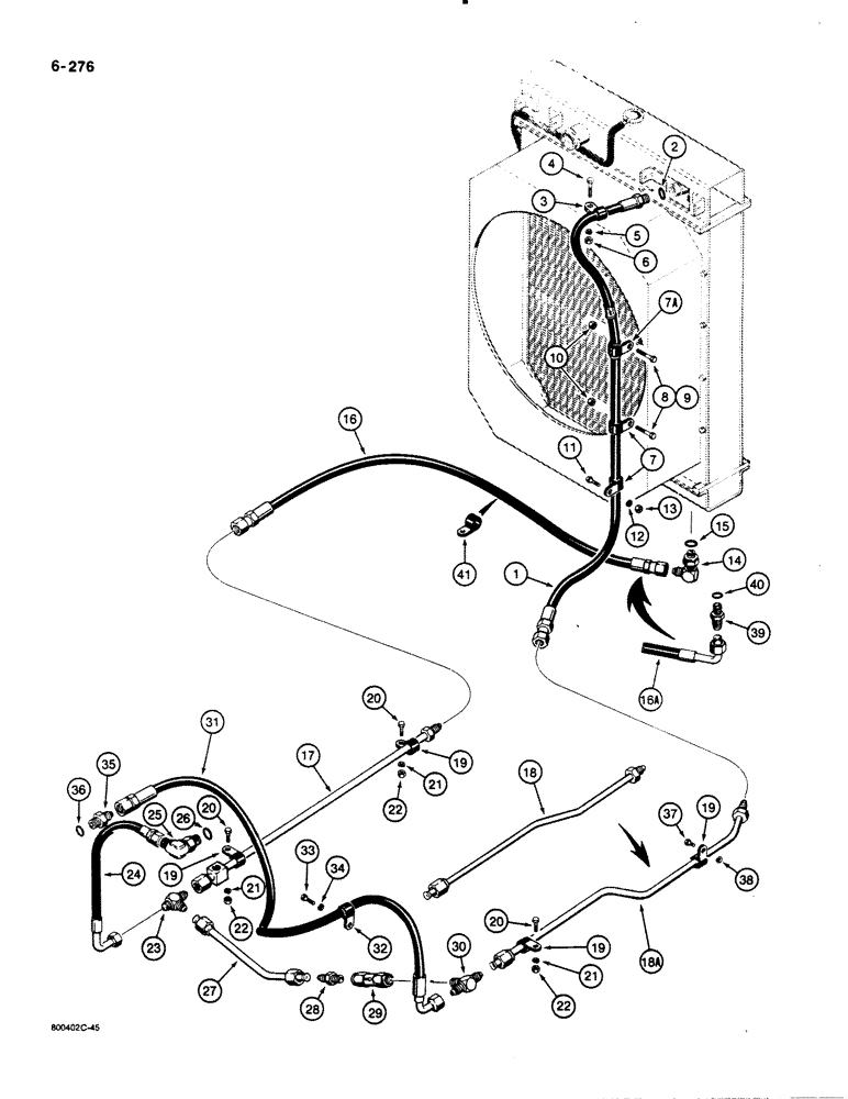 Схема запчастей Case 1455B - (6-276) - TRANSMISSION HYDRAULIC CIRCUIT, COOLING SYSTEM (06) - POWER TRAIN