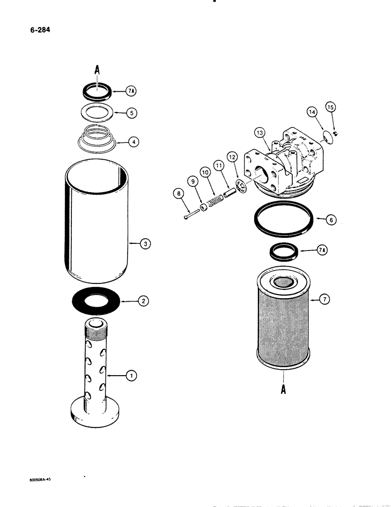 Схема запчастей Case 1455B - (6-284) - OIL FILTER - R44777, SUCTION LINE (06) - POWER TRAIN