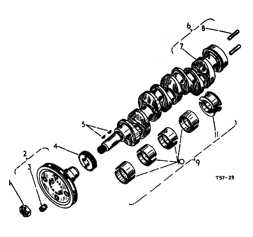 Схема запчастей Case 500 - (12-112) - CRANKSHAFT PETROL ENGINE No Description