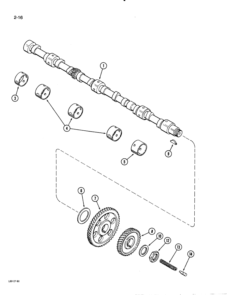 Схема запчастей Case W30 - (2-16) - CAMSHAFT, 504BDT ENGINE (02) - ENGINE