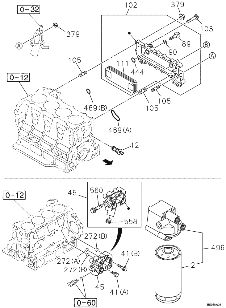 Схема запчастей Case CX225SR - (02-30) - OIL COOLER - ENGINE (02) - ENGINE