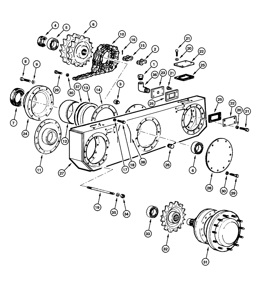 Схема запчастей Case 865 - (06.38[00]) - TANDEM - WHEEL END (FOR CLARK AXLE) (06) - POWER TRAIN