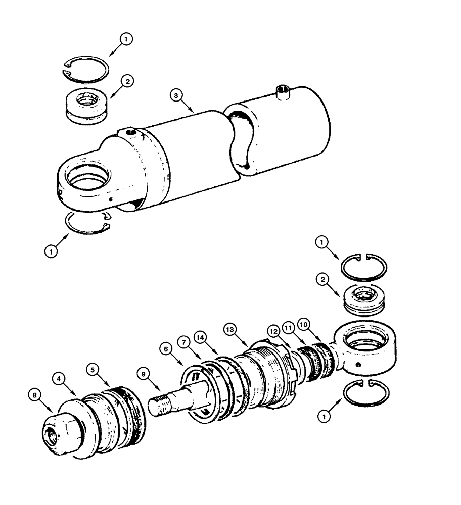 Схема запчастей Case 885 - (08.55[00]) - CYLINDER - BLADE TILT (08) - HYDRAULICS