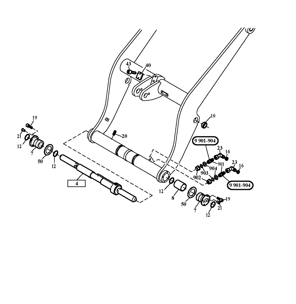 Схема запчастей Case 21D - (60.502[2990505000]) - LOADER ARM (82) - FRONT LOADER & BUCKET