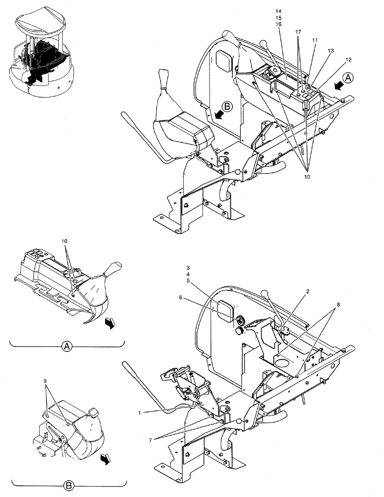 Схема запчастей Case CX27B PV13 - (01-027) - CONTROLS, OPERATORS (05) - SUPERSTRUCTURE