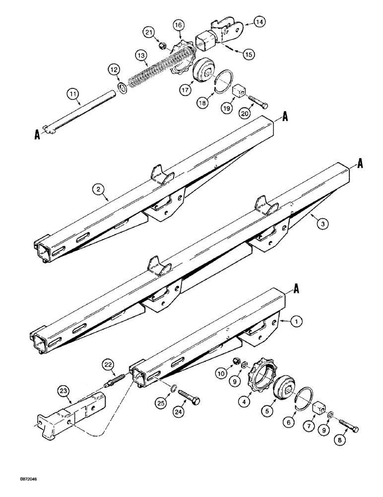 Схема запчастей Case TF300 - (9-28) - TRENCHER SPROCKET BOOM AND MOUNTING (09) - CHASSIS/ATTACHMENTS