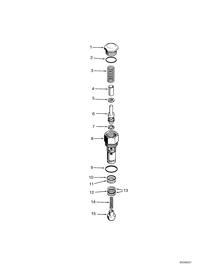 Схема запчастей Case 750L - (08-23) - VALVE ASSY, RELIEF (08) - HYDRAULICS