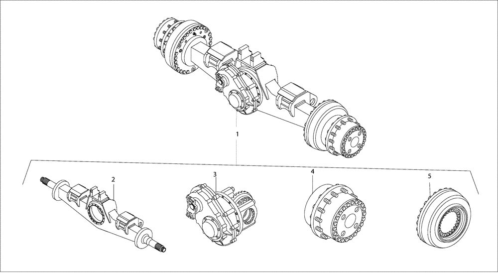 Схема запчастей Case 330B - (32A00000121[001]) - SECTION INDEX, INTERMEDIATE AXLE ASSY W/WET BRAKE (89500417906) (11) - AXLES/WHEELS