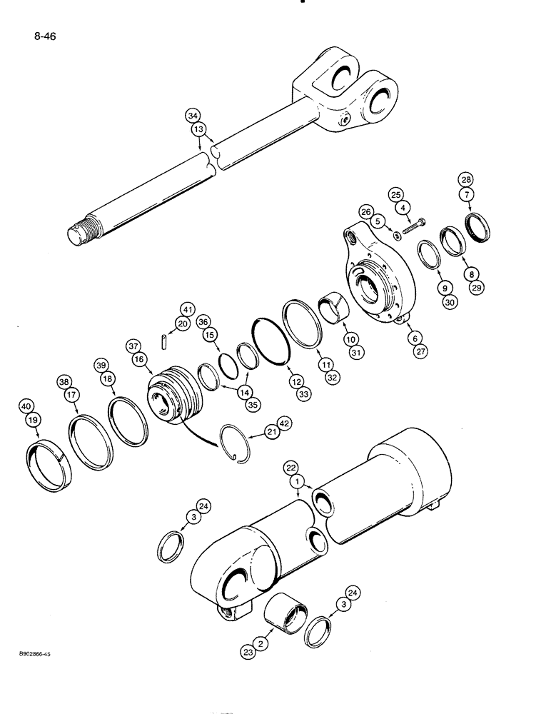 Схема запчастей Case 821 - (8-046) - LIFT CYLINDERS - SEE ROD DIAMETERS (08) - HYDRAULICS