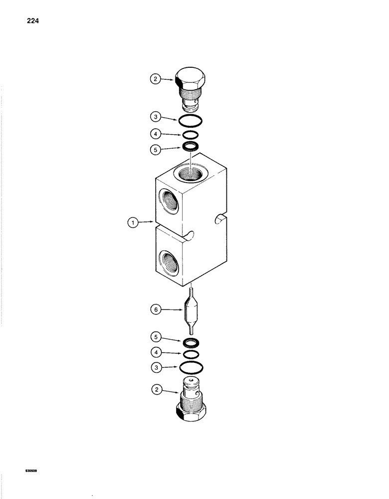 Схема запчастей Case 1280B - (224) - LEVELER CHECK VALVE (08) - HYDRAULICS