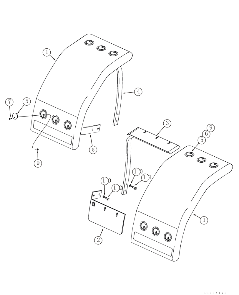 Схема запчастей Case 721D - (09-20) - FENDERS, FRONT - WIDE (09) - CHASSIS