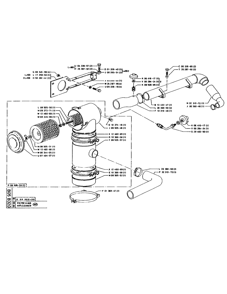 Схема запчастей Case 160CL - (037) - AIR CLEANER (01) - ENGINE