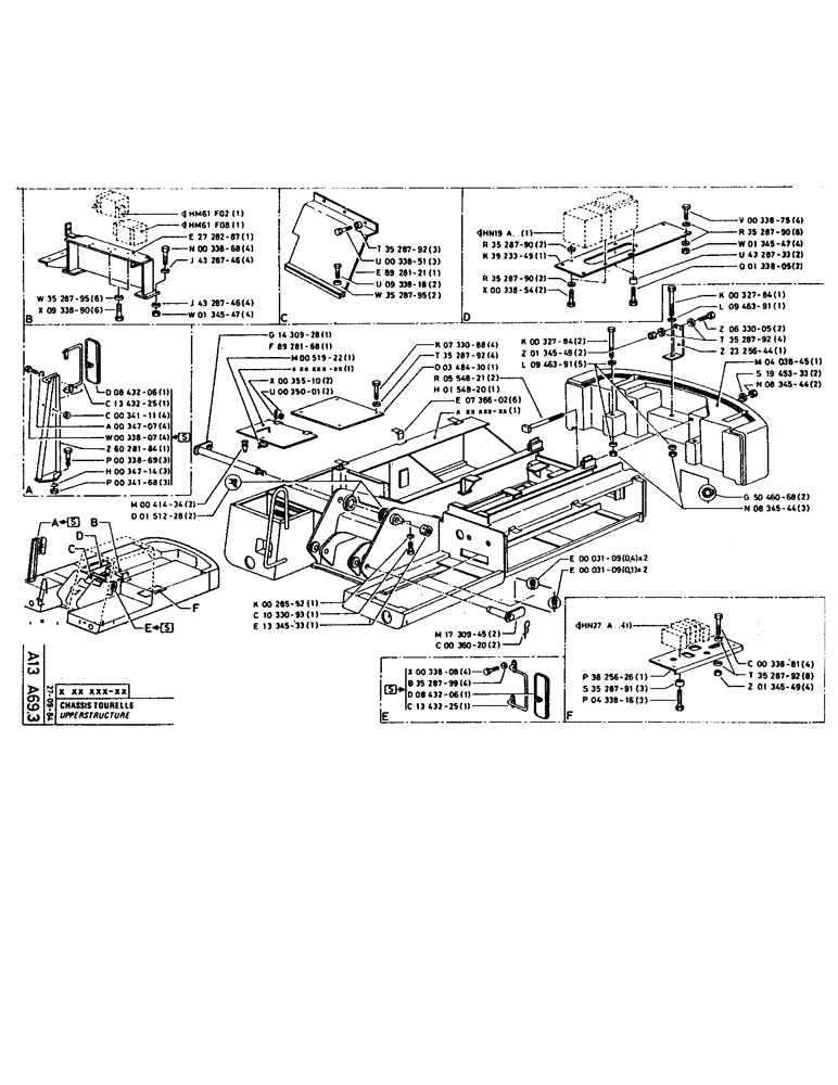 Схема запчастей Case 160CL - (016) - UPPERSTRUCTURE (05) - UPPERSTRUCTURE CHASSIS