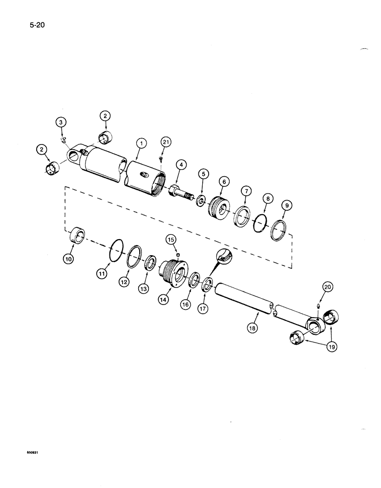 Схема запчастей Case 1086B - (5-020) - STEERING CYLINDER (05) - STEERING