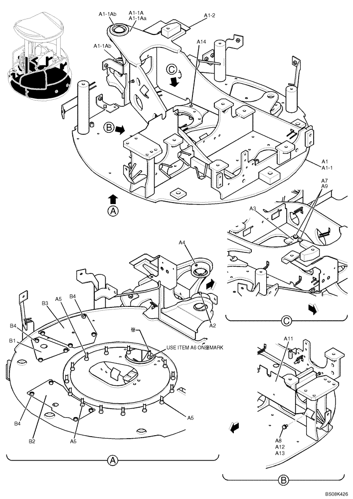 Схема запчастей Case CX27B BTW - (01-001) - FRAME ASSY, UPPER (PM52F00041F1, PM24C00006F1) (39) - FRAMES AND BALLASTING