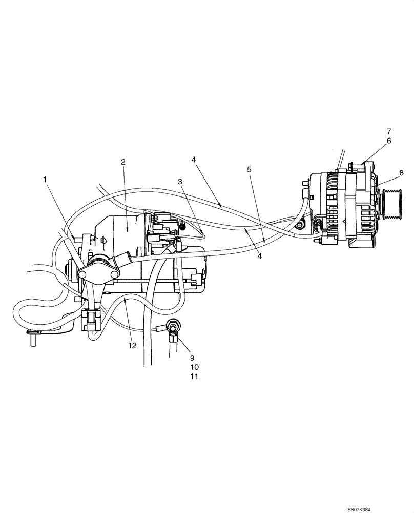 Схема запчастей Case 465 - (04-01) - ELECTRICAL - STARTER AND ALTERNATOR (04) - ELECTRICAL SYSTEMS