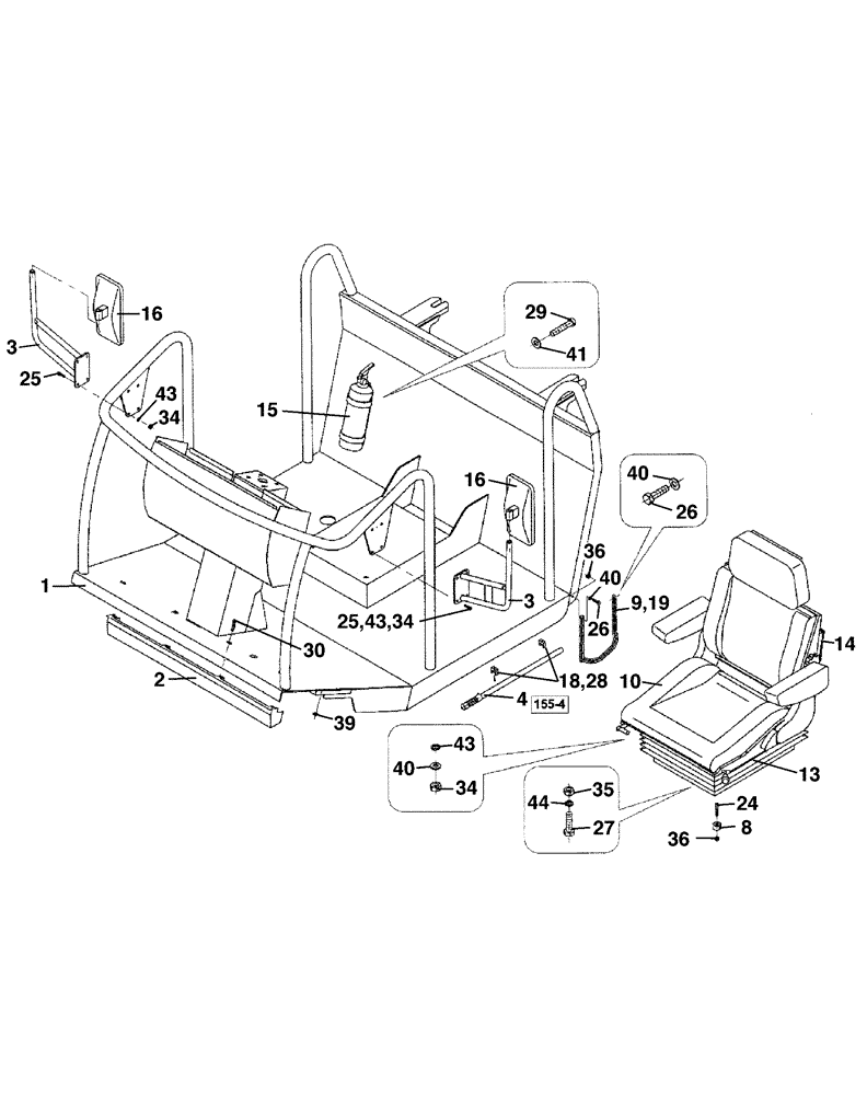 Схема запчастей Case SV216 - (12-022-00[02]) - OPERATORS COMPARTMENT - IF USED (09) - CHASSIS/ATTACHMENTS