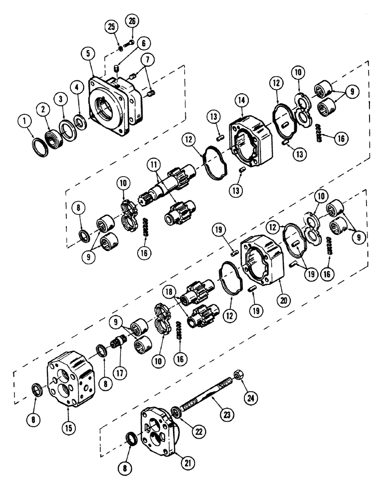 Схема запчастей Case 50 - (8-224) - SWING MOTOR (08) - HYDRAULICS