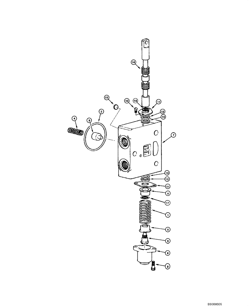 Схема запчастей Case 845 - (08.43[00]) - DISTRIBUTOR - BLADE SIDE SHIFT VALVE (08) - HYDRAULICS