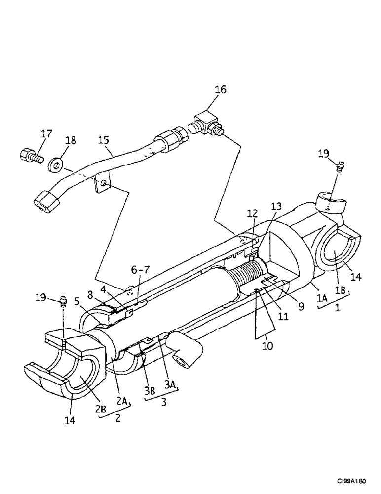 Схема запчастей Case 9007B - (7-12) - DOZER BLADE CYLINDER (07) - BRAKES