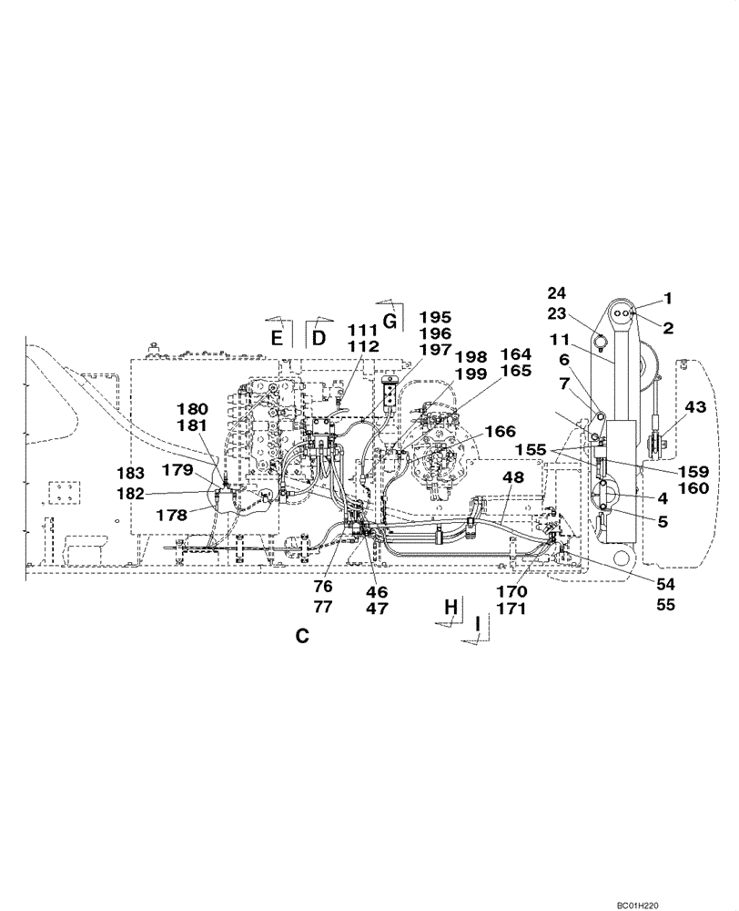 Схема запчастей Case CX800 - (08-49) - COUNTERWEIGHT REMOVAL SYSTEM (08) - HYDRAULICS