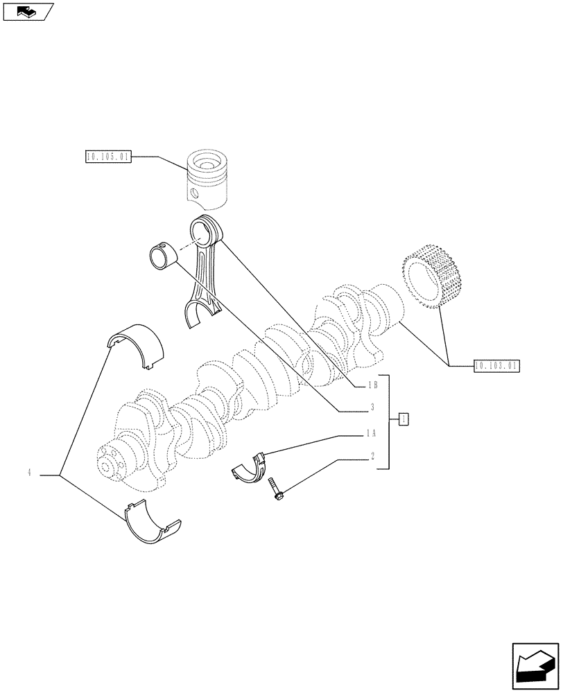 Схема запчастей Case F3AE0684S E914 - (10.105.02) - CONNECTING ROD (10) - ENGINE