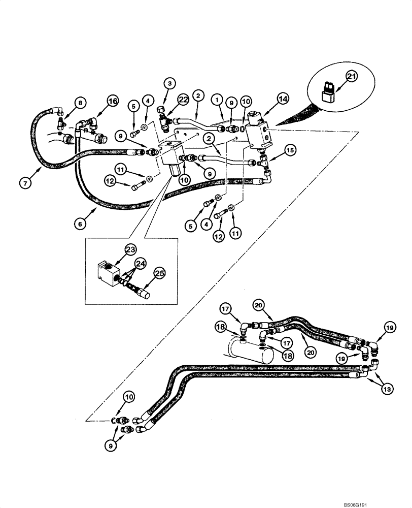 Схема запчастей Case 865 - (08.11[00]) - BLADE HYDRAULIC CIRCUIT - LOCK (3 HOLES) (08) - HYDRAULICS