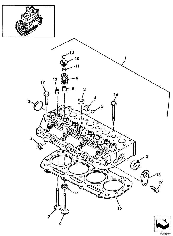 Схема запчастей Case SR150 - (10.101.01[01]) - CYLINDER HEAD (10) - ENGINE